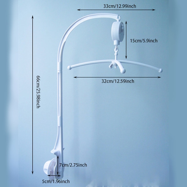 Baby seng klokkeholder med musikkboks justerbar holder barneseng arm DIY leketøy hengende armstativ dekorasjon