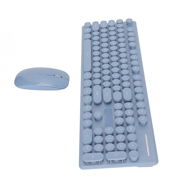 Tangentbord Mus Combo 104 tangenter 2.4G trådlös och BT-anslutning Lågbrus Ergonomisk retrostil Tangentbord Tangentbord och mus Blå