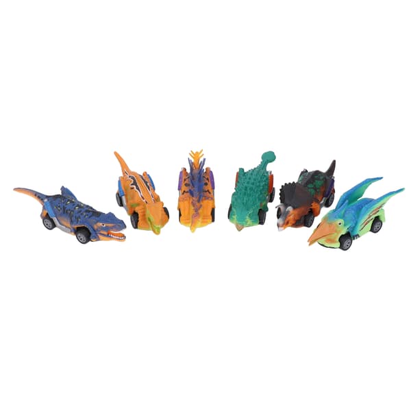 6 stk. dinosaurlegetøj, træk-tilbage-biler, puslespil, simulering, træk-tilbage-dinosaurlegetøj til børn over 3 år til temafest