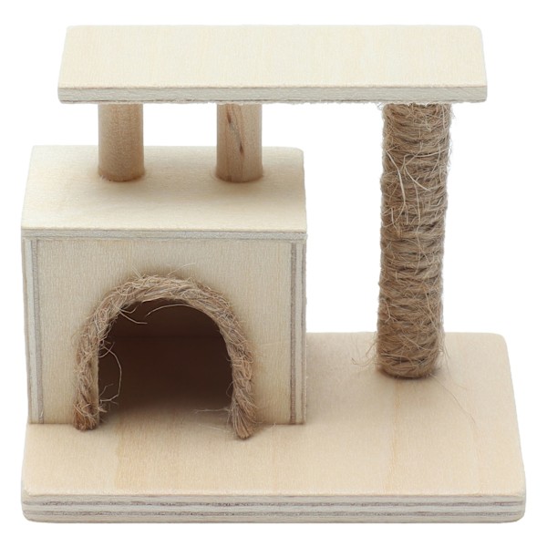 Kattram 1:12 Dockhus Mini Katt Hus Katt Stativ Leksak Möbler Dekoration Tillbehör