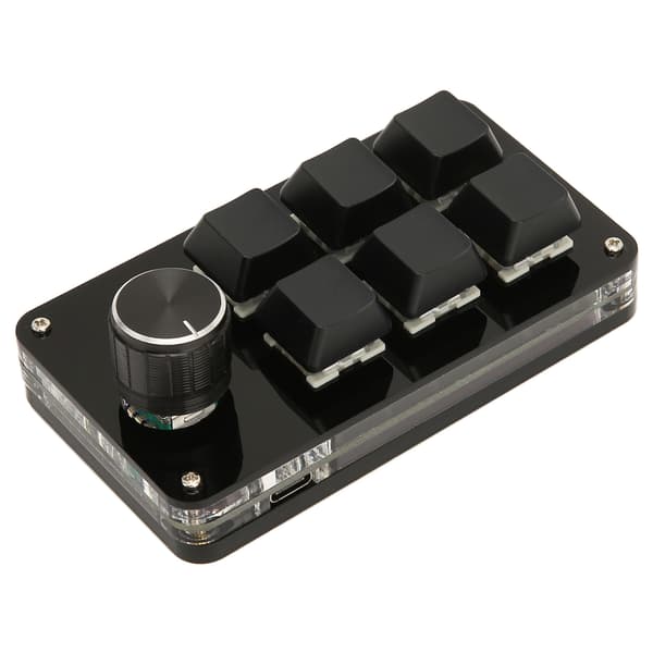 6-knappars Mini Tangentbord med Knapp USB DIY Programmerbart Tangentbord OSU Speltangentbord för Spel Kontor