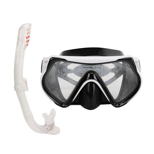 Justerbart snorklesett for voksne, snorkelbrille og pustetube, snorkleutstyr for voksne til svømmetrening, hvitt