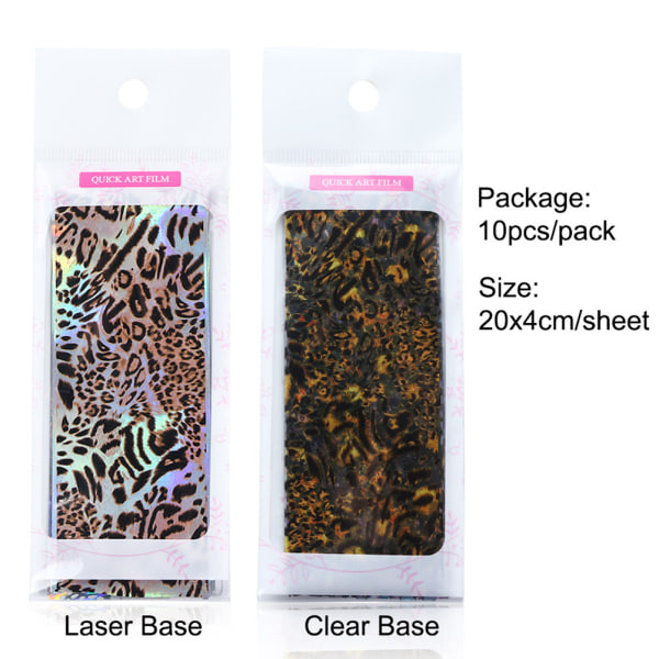 20 st Nail Art Transfer Foil Stickers Leopard Nail Art Foil Transfer Roll Set Nail Wraps Sticker Kit