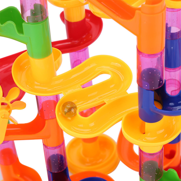 DIY Construction Marble Race Run Maze Balls Spor Byggeklodser Baby Kid Gave Pædagogisk legetøj