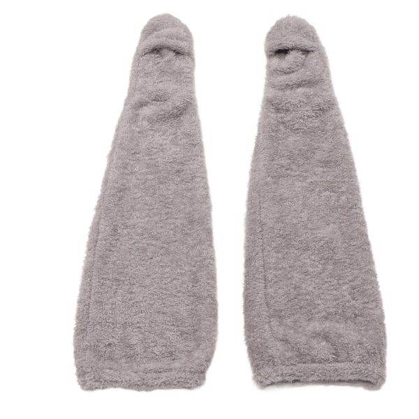 Overknee Fuzzy Socks Vinterhjem Sove blødt Tykke åndbare plysstrømper Benvarmer Grå