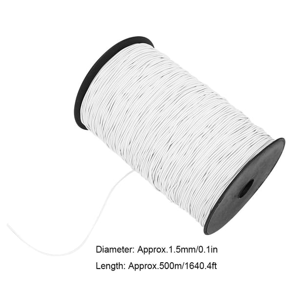 1,5 mm 500 m rund elastisk bungee-reb snor strækbar snor til kjolefremstilling