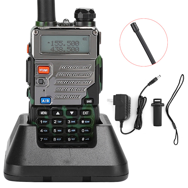 UV-5RE Camouflage Bil Walkie Talkie Profesjonell Dual Band Toveis Radio (100-240V)US