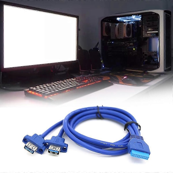 5gbps 500mb Høj Hastighed Dobbelt Usb3.0 Han Til 20pin Bundkort Forlængerkabel