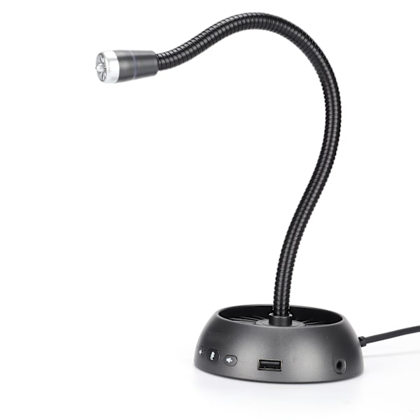 HXSJ USB-mikrofon med klar lydkvalitet, MIC-driverfri HUB-dockingstation, stemmerør til spilchatkonferencer