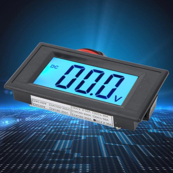 YB5135D LCD digital skjerm to-leder likespenningsmåler monitor voltmeter (halvforsegling DC3.5V-30V)