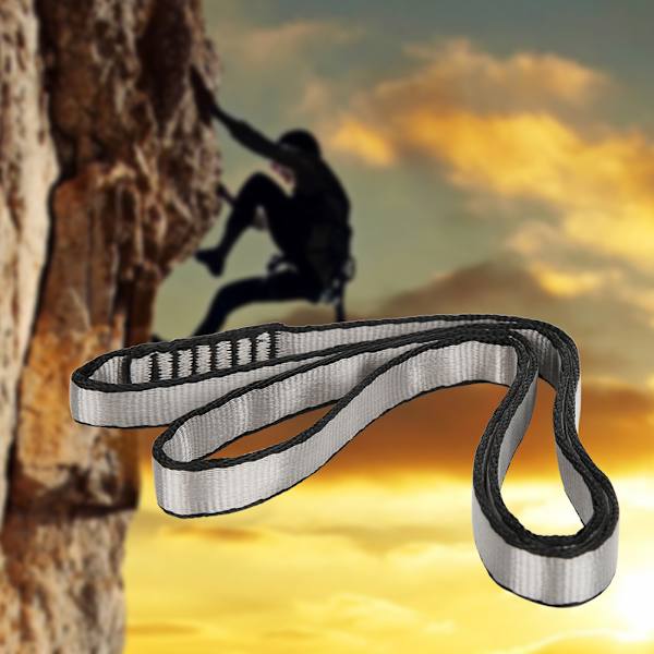 22KN / 4840 lb 16 mm polyester bergsklättring bälte Sling lina för bergsklättring rappellering vandring Emergency Grey