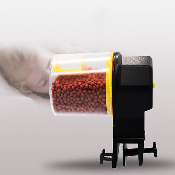 Automatisk Fiskefoderautomat Batteri- og USB-drevet Foderdispenser til Akvarium og Skildpaddeakvarium med Foderring