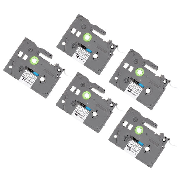 5 stk Label Maker Tape 9mm Lamineret Vandtæt Farveægte Multi Purpose Labeler Tape til PT D210 PT D200 PT H110 PT D400 Hvid På Blå Bze 525