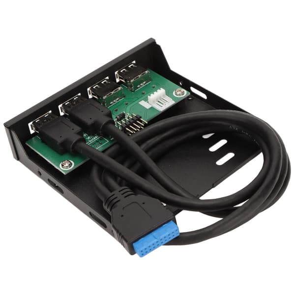 3,5-tums frontpanel USB3.0-hub Höghastighets 4-portars intern kombinationsfästeadapter för PC-dator 3,5-tums diskettenhetsfack