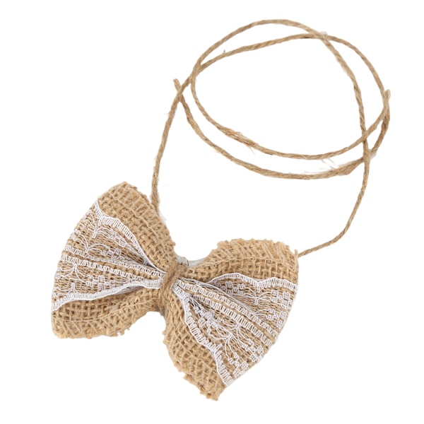 6 st Burlap Båge Lantlig Stil Burlap Spets Båge DIY Jul Fest Bröllop Hem Present Inslagning Dekorationer