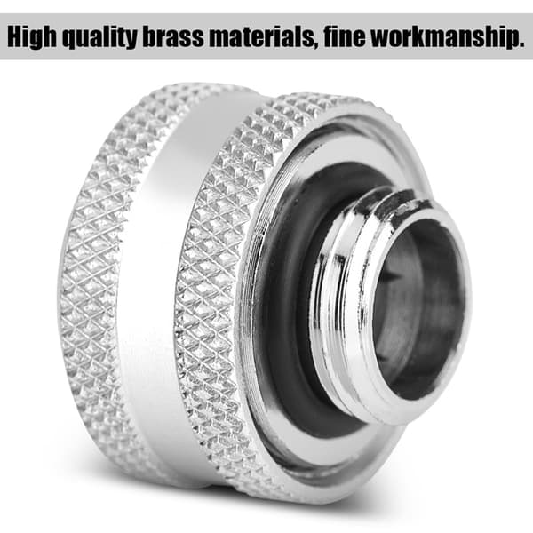 4 st/förpackning Vattenkylningskompressionskoppling för styvt akrylrör OD 14mm Silver