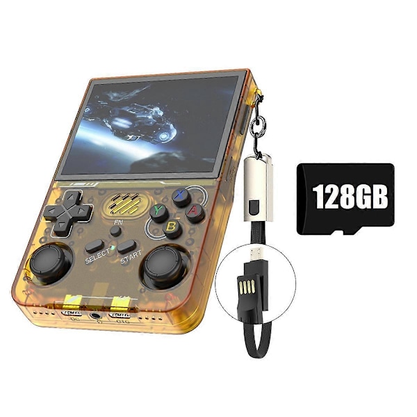 R36XX Retro Håndholdt Spillekonsol 128G 30000+ Spil 3,5 Tommer Skærm B