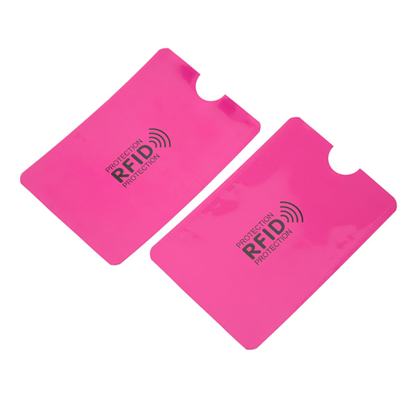 100 st Kortblockeringshylsor Snug Fit Folie Anti Scan Stöld Magnetskydd Bärbar skyddskorthållare Rosa
