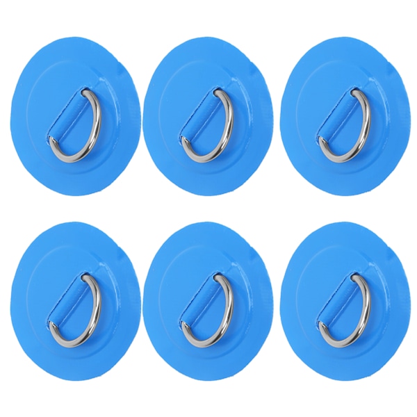6 stk. oppustelig båd DRing Pad Patch PVC holdbar marine rustfrit stål fast spænde (blå)