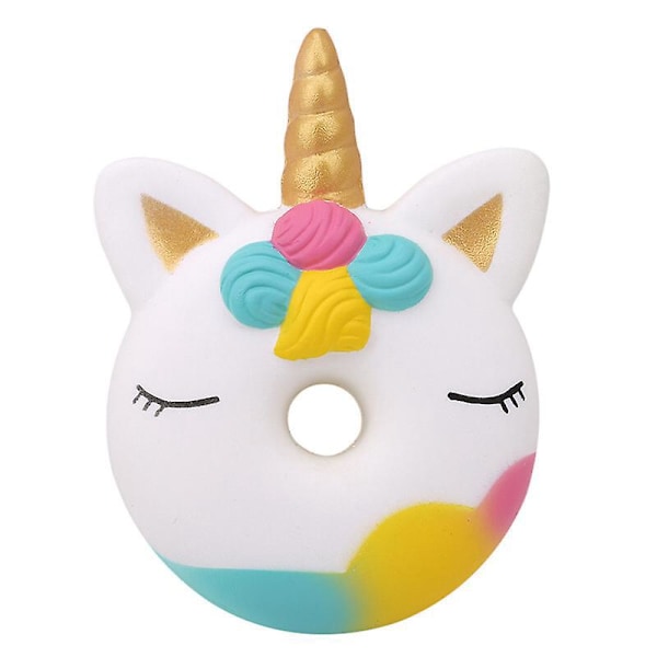 Unicorn Donut Squishy Toy - Långsamt stigande och anti-stress (1 st)