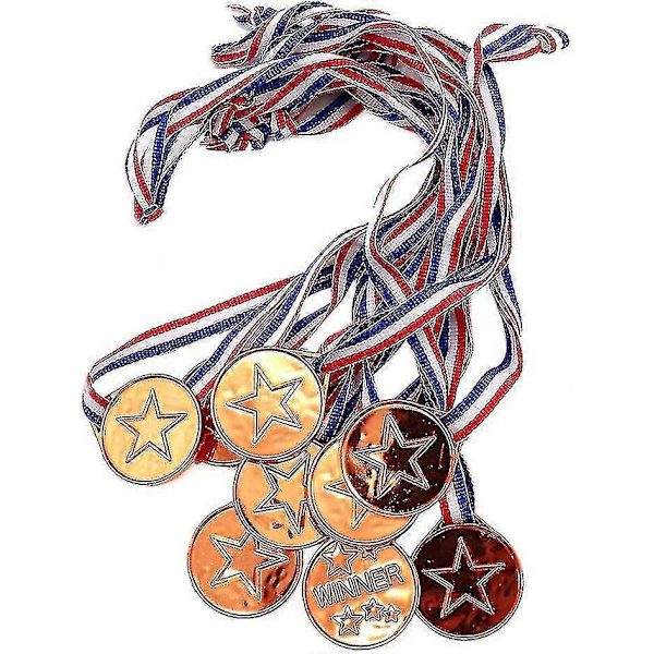 Plast Vinner Premie Medaljer for Barn - Pakke med 20 Stykker for Fester, Spill, Sport Gull