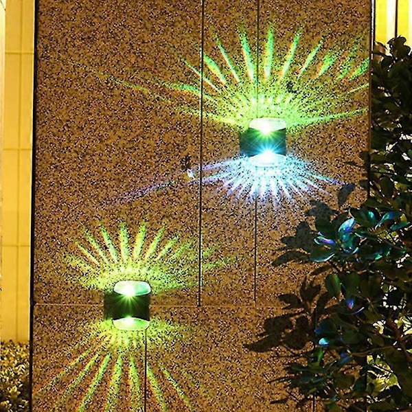 4 stk. LED Solar Væglampe Vandtæt Udendørs Have Væglampe Solcellelampe Op og Ned Lysende Gårdhave Veranda Balkon Dekoration - 4 stk. -DGJR
