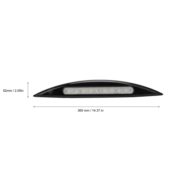 12V 5W Bil LED Vandtæt Udendørs Veranda Markise Annex Lampe Gul Lys sort black