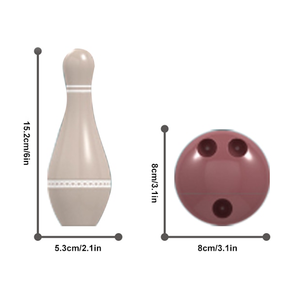 Ljus upp barnens bowlingset Innehåller 6 käglor och 1 boll Bowlingkäglor Leksaksset Inomhus Förälder Barn Spel för Barn Pojkar Flickor
