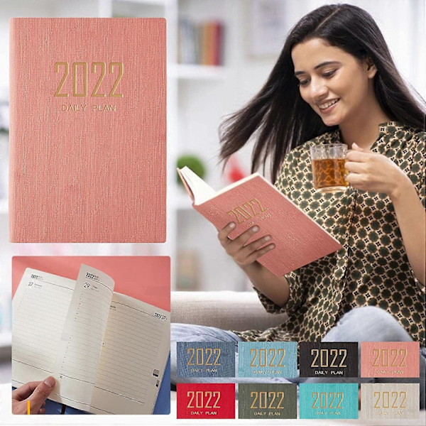 2022 Kalenteri - Viikoittainen & Kuukausittainen kalenteri tammikuusta 2022 joulukuuhun 2022, Abstrakti akvarelli hyvinvointiteema - Klassinen kalenteri (Beige)