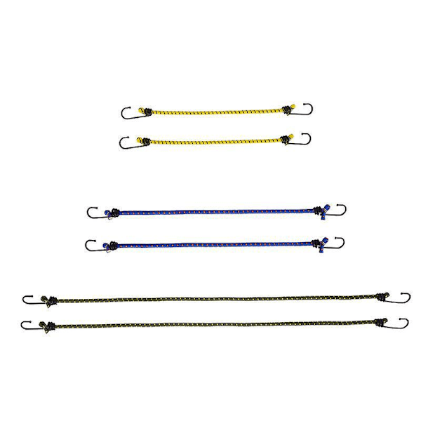 Kestävä Bungee Cord 6 -pakkaus - Ihanteellinen retkeilyyn ja ulkoiluun - Moniväriset matkatavarahihnat 3 pituudessa