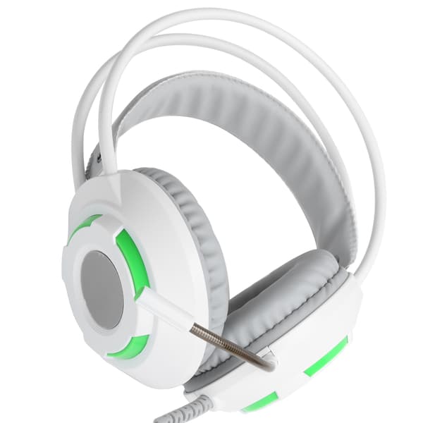 AJAZZ Over-Ear Hovedtelefoner 7.1 Stereo Lyd Støjreducerende Kablet Headset med USB-interface Hvid