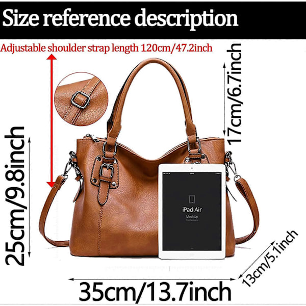 Damehåndvesker Mykt Lær Retro Vintage Designer Topphåndtak Casual Lomme Dame Tote Skuldervesker Svart