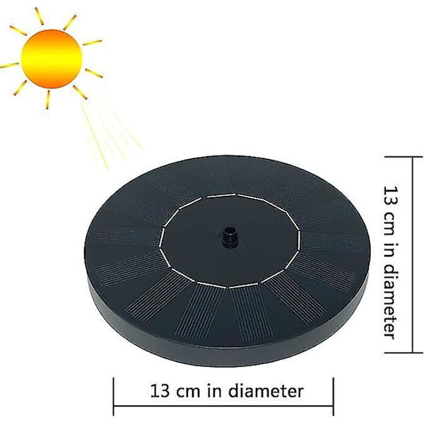 Solcellsdriven Fontänpump för Utomhus - Solenergi Vattenpump Kit för Fågelbad, Damm, Pool, Patio, Trädgårdsdekoration