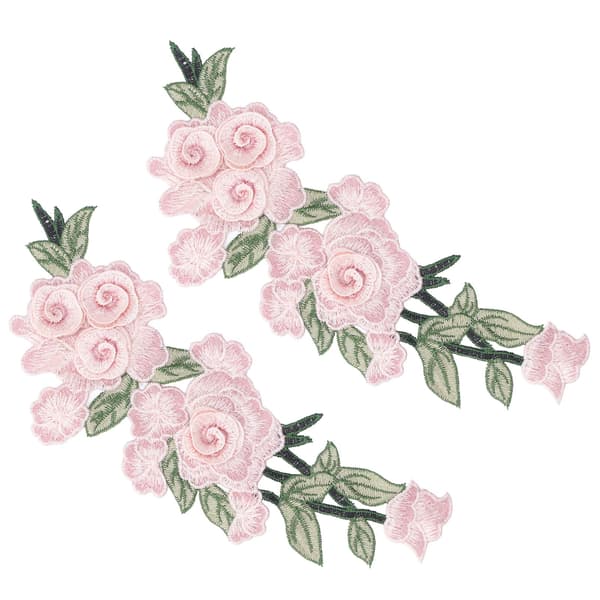 Broderte lapper Blomst Bomull Miljøvern Unike DIY-klestilbehør for vester Hatter Rosa