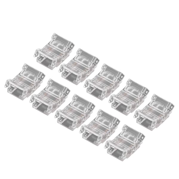 10 stk. 2-benede 10 mm LED-strip-stik Strip til Strip Hurtigforbindelse Loddefri LED-strip-lys-stik