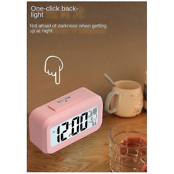 LED Digital Väckarklocka Snooze Elektronisk Väckarklocka Temperatur Luftfuktighet Display Skrivbordsklockor H