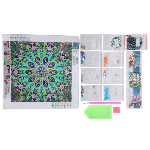 5D Specialformet Diamantmaleri Mandala Blomster DIY Dekorativ Stue Soveværelse Håndværk