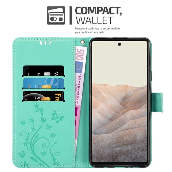PIXEL 6 Protective Case - with floral pattern and card slots FLORAL TURQUOISE FLORAL TURQUOISE PIXEL 6