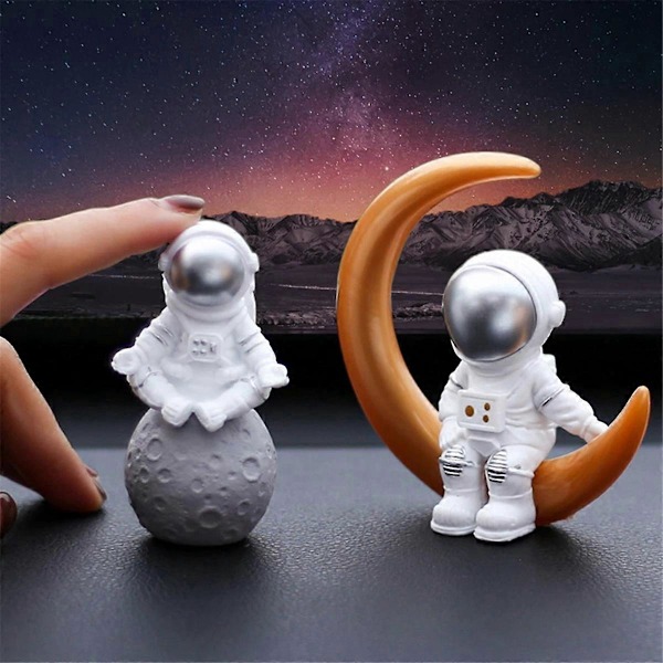 4 stk. Astronaut Figur Statue Figur Blå