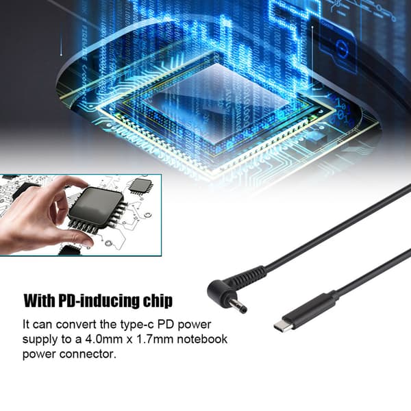 Typ C hane till 4,0 mm X 1,7 mm hane PD-strömkabel för ASUS Ultrabook nätadapterkabel