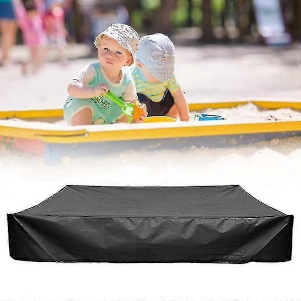Støvtæt Beskyttelses Sandkasse Cover Vandtæt Sandkasse Pool Cover Zekai Sort 180*180