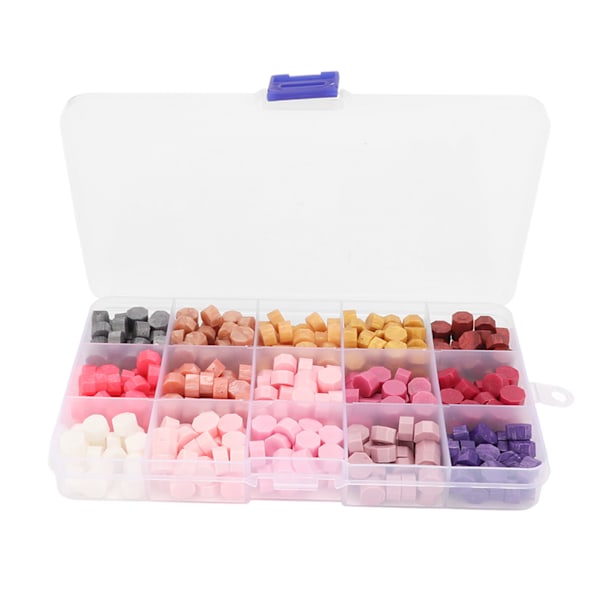 Forsegling av voksperler i retrostil 15 farger DIY Making Octagonal Shape Easy Melting Fast Drying Sealing Wax Kit