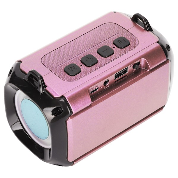 Trådlös högtalare 360° Stereo brusreducering Bärbar Bluetooth-högtalare med laddningskabel Rosa