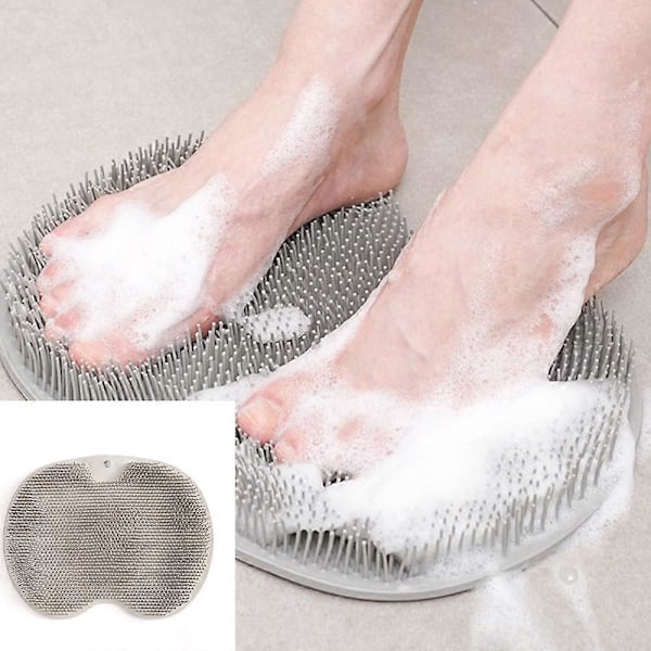 Duschfotsskrubber XL Större Storlek Matta med Halkfria Sugkoppar - Rengör, Mjukgör, Exfolierar & Masserar Dina Fötter Utan Att Böja Dig, Förbättra Fotcirkulationen