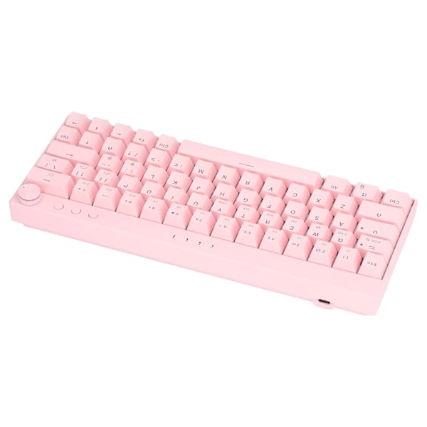 Mekanisk tastatur 64 tast RGB 3 mod ergonomisk layout knott design trådløst rosa tastatur for IOS brun bryter