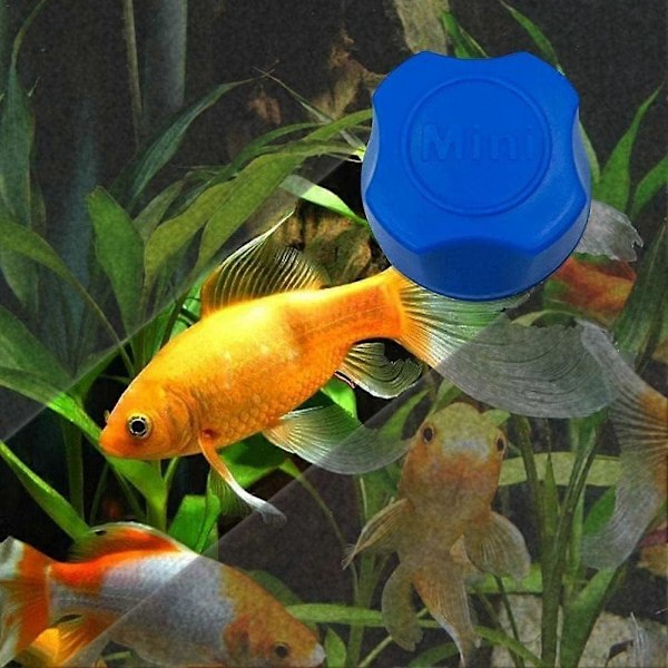 Mini Akvarium Glas Magnetisk Rengöringsborste, Algskrapa Lämplig för Små Fiskakvarier Blå