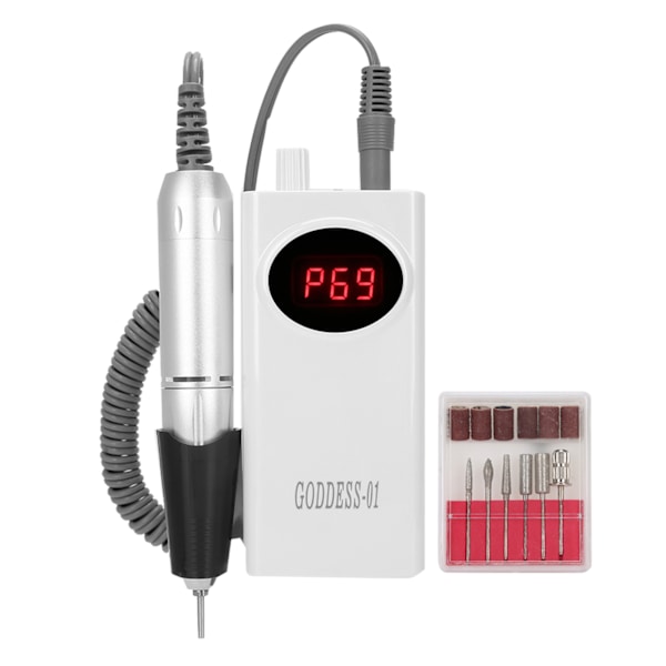 Nagelslipmaskin Polerare Bärbar Elektrisk Nagelfil USB Laddningsbar Manikymaskin EU-kontakt 110~240V