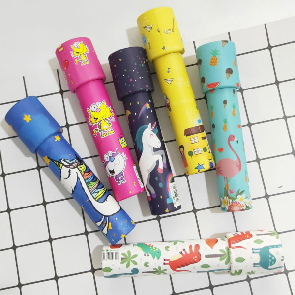 Fargerikt retro klassisk roterbart kaleidoskopleketøy for barn (12 STK)