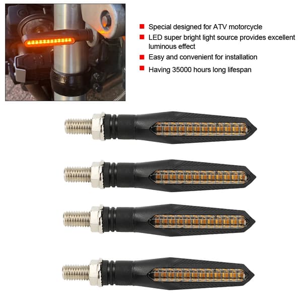 4 stk. LED flytende vann blinklysindikator for motorsykkel