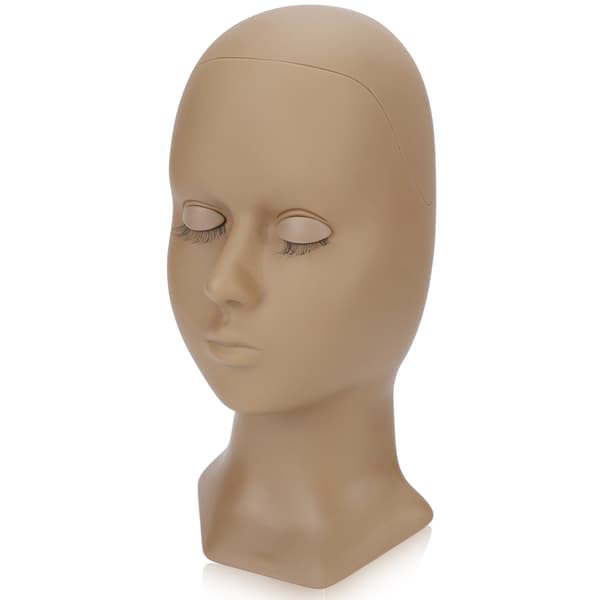 Øyenvippeforlengelse Mannequin Hode Avtakbare Øyelokk Høy Simulering Silikon Vippetrening Øvelseshode Kaffe